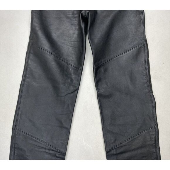 VINTAGE Wilsons Leather Pants Men Size 28 x 34 Black Tag size 32 USA 90s - Picture 6 of 11